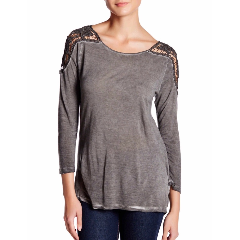 Lace Shoulder Top - Picture 2 of 3