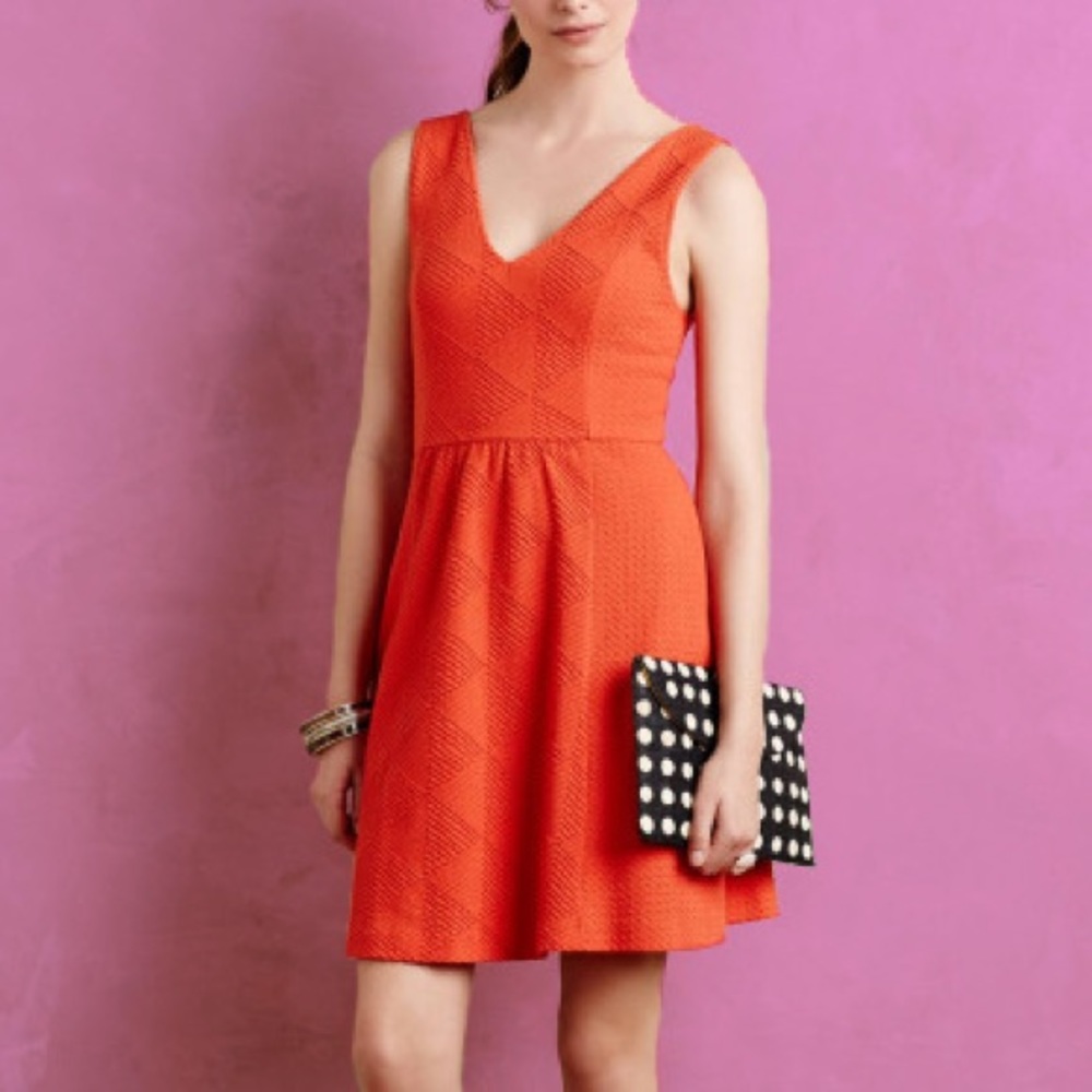Anthropologie Maeve Textured Double-V Dress