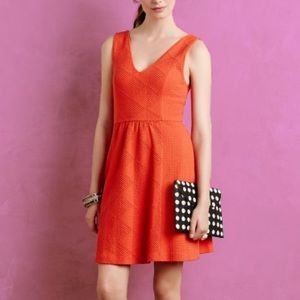 Anthropologie Maeve Textured Double-V Dress