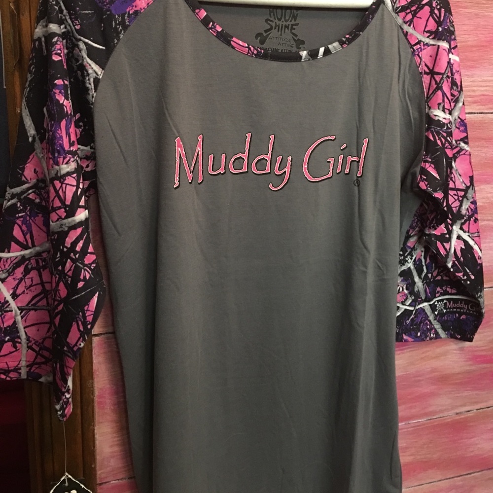 Muddy Girl Camo baseball tee