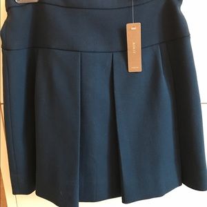 JCrew wool mini skirt in dark teal sz 00 NWT
