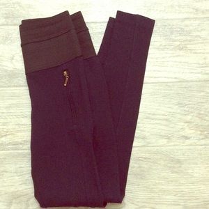 zara waistband legging with gold zipper