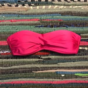 Pink strapless swim top