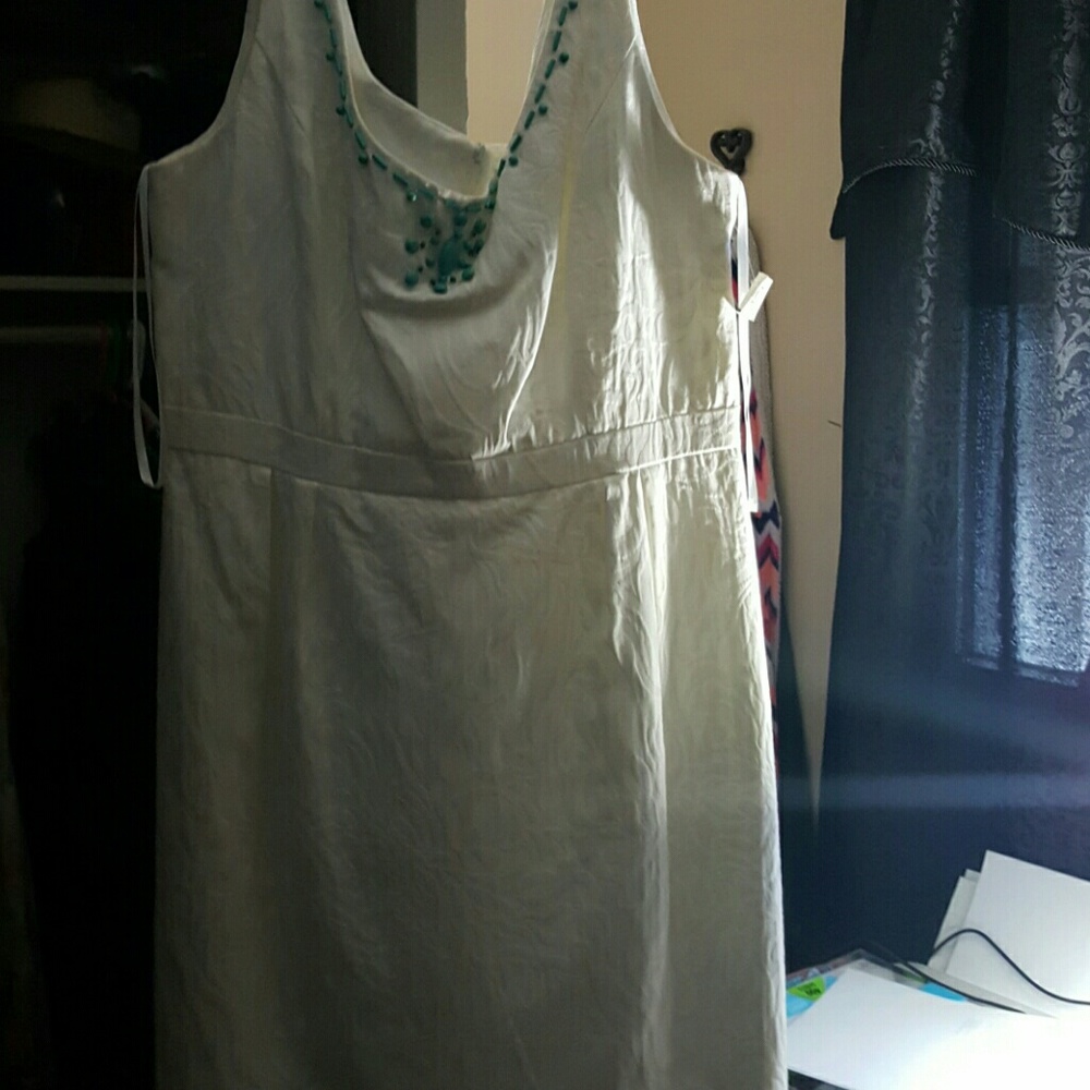 White and blue dress