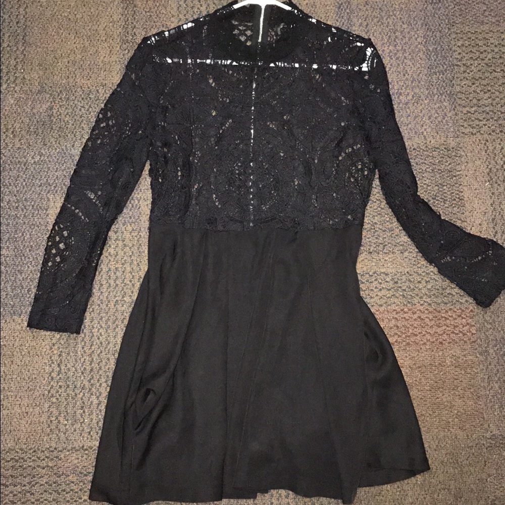 Black lace top dress
