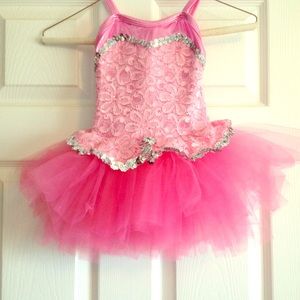 Little girls leotard with attached tutu