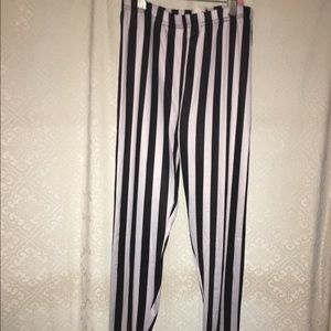 Beetlejuice striped leggings