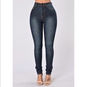 Fashion Nova high waist dark jeans