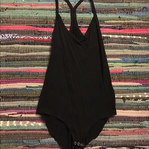 NWOT: Racerback Black Bodysuit