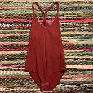 NWOT: Racerback maroon bodysuit