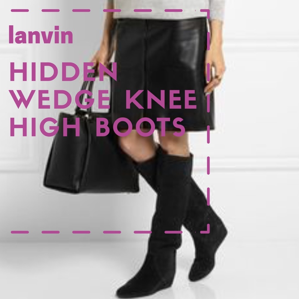 Lanvin Knee High Hidden Wedge Boots - Picture 1 of 4
