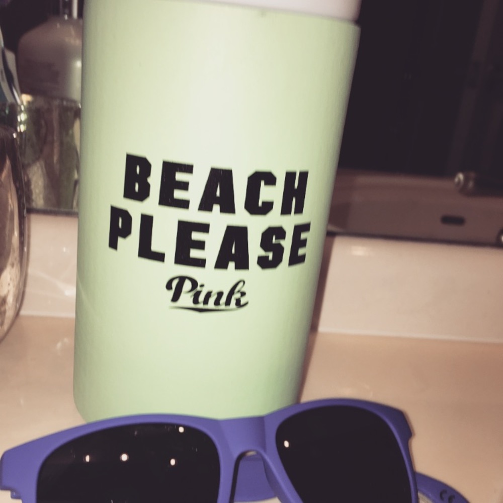 water bottle and sun glasses