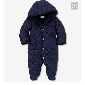 Ralph Lauren Microfiber Bunting Snowsuit Navy