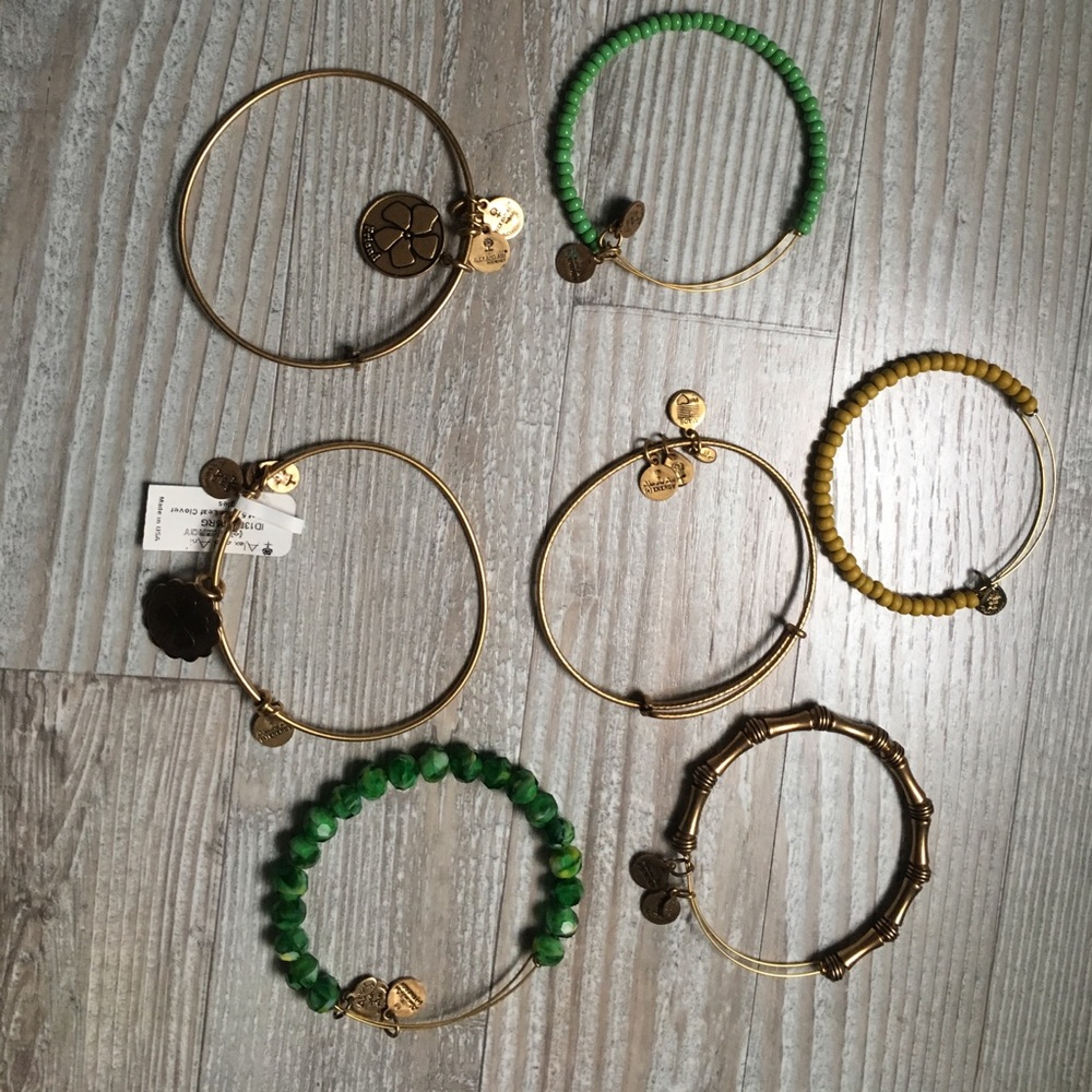 Gold Alex and Ani bracelets