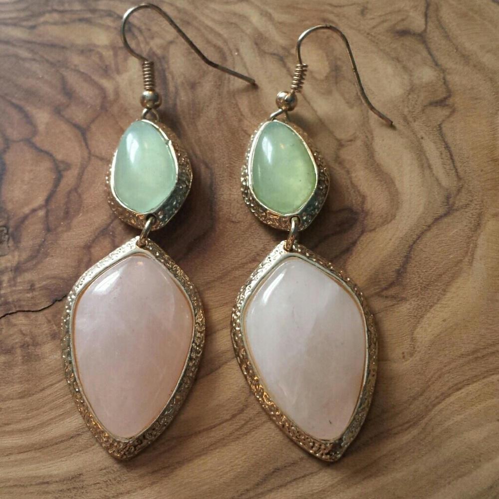 Rose quartz earrings