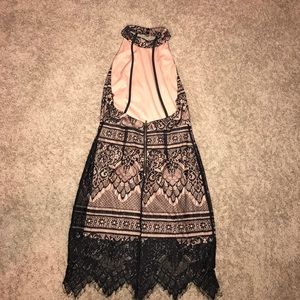 Classy Black Laced Opened Back Dress