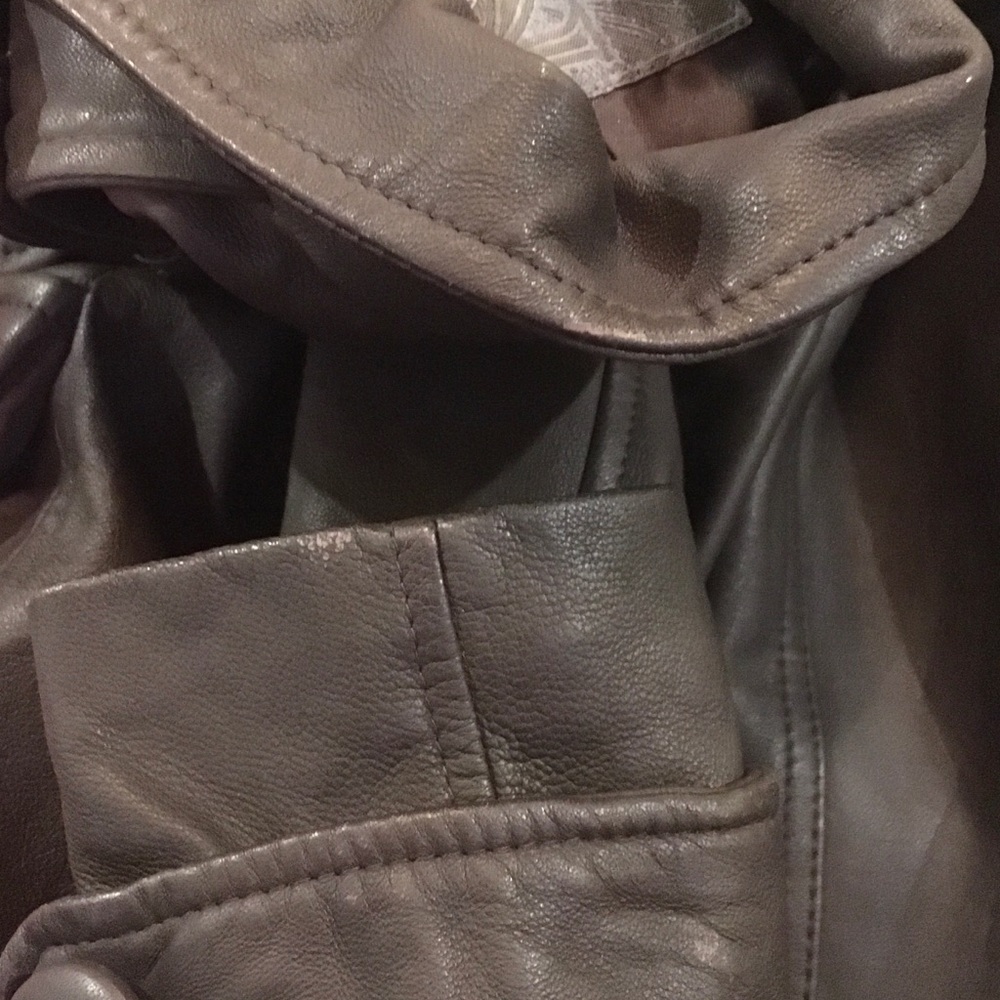 πHP Leather Cadet Jacket Brown 7FAM Big Button - Picture 6 of 6
