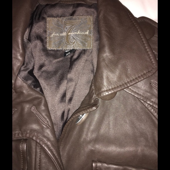🎉HP Leather Cadet Jacket Brown 7FAM Big Button - Picture 4 of 6