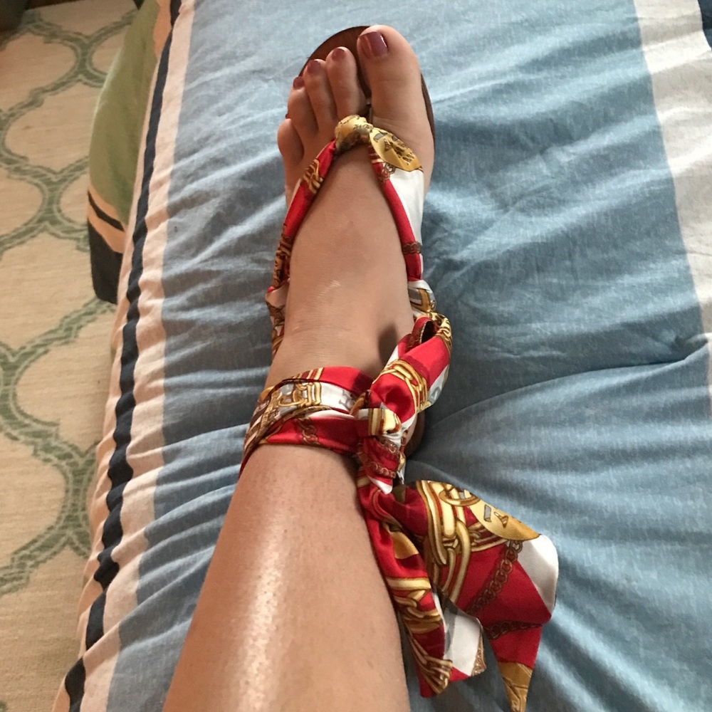Henri Bendel scarf sandal