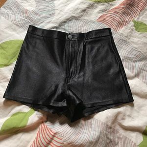 American Apparel High Waisted Black Disco Shorts