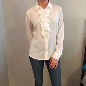 Button Down with Frilly Detail