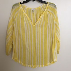 White and Yellow Joie top