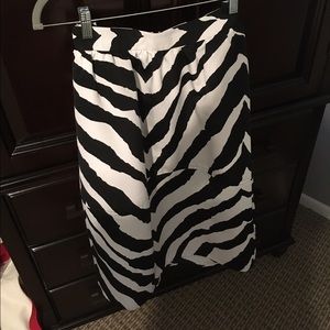 Zebra print full midi skirt