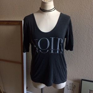 Noir scoop back top