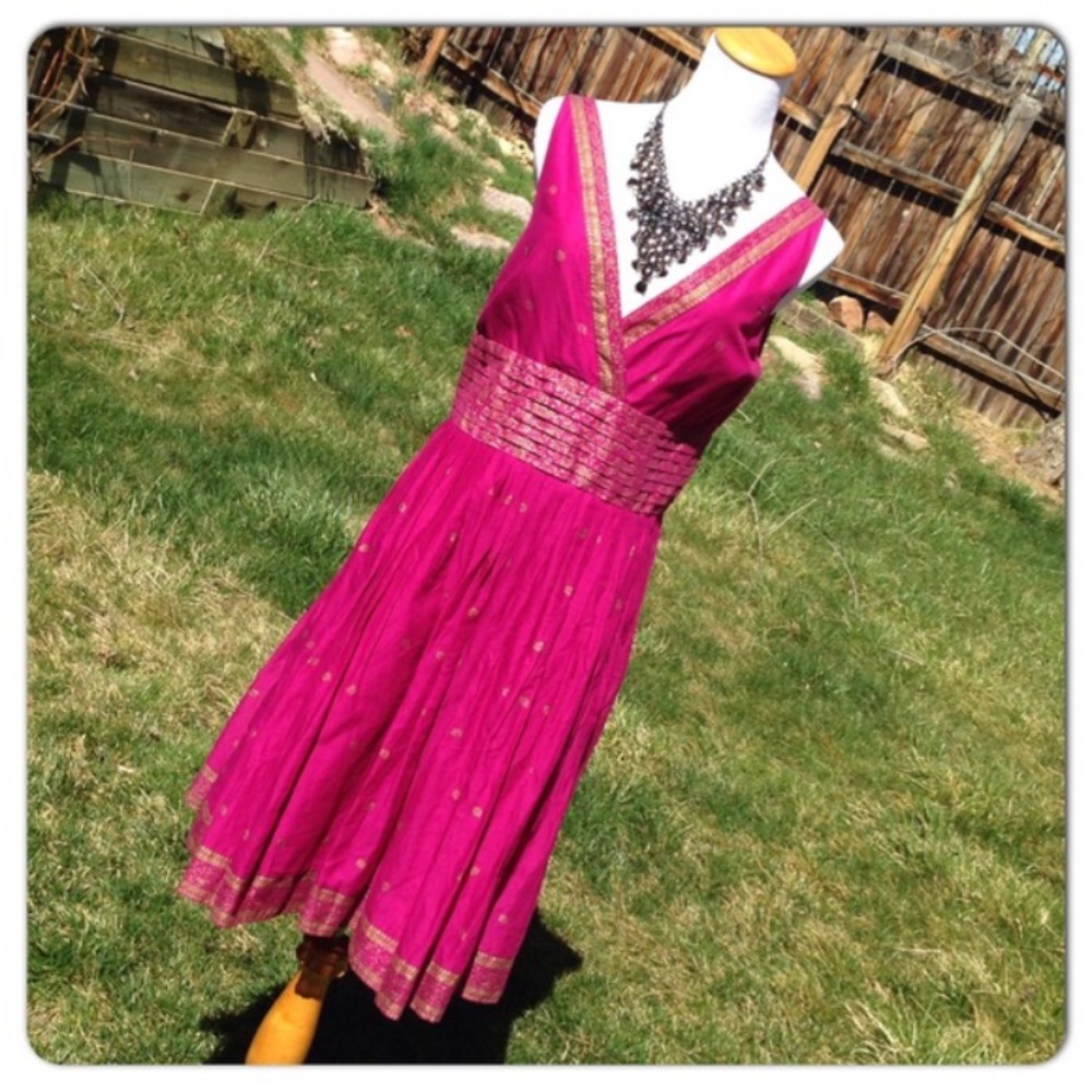 Isaac Mizrahi Pink Indian Inspired dress Sz 10