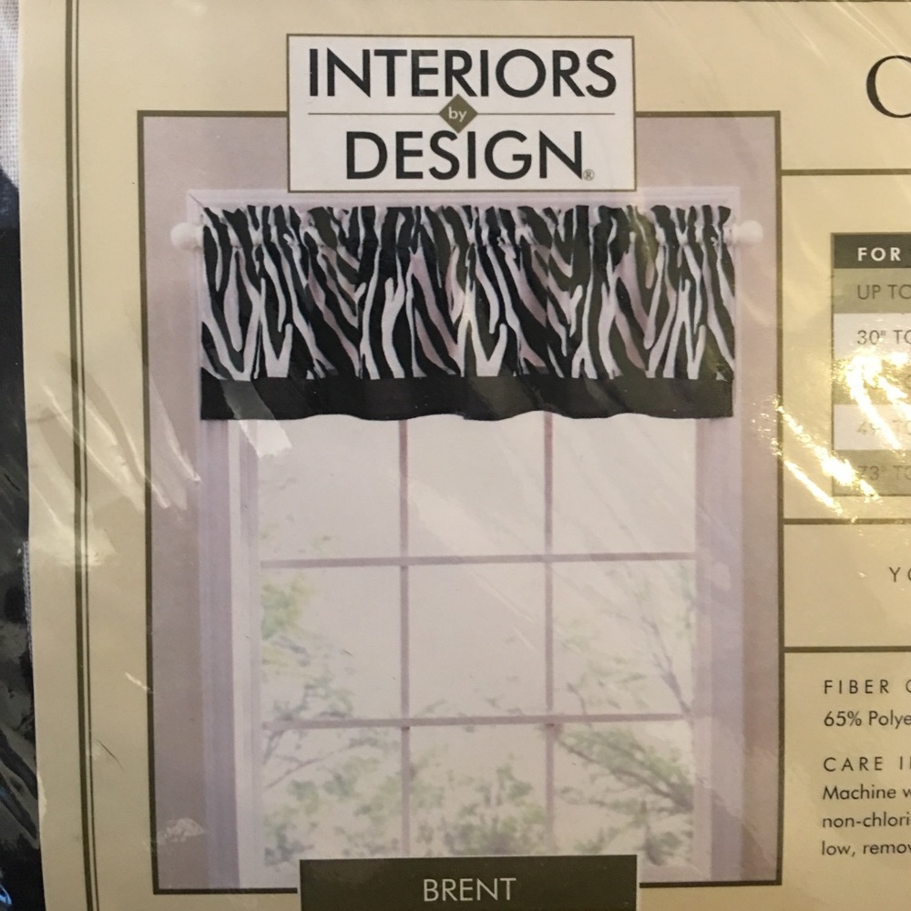2 Zebra window curtains. Brand new