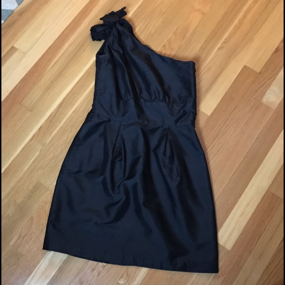 Single Strap Silk Black Dress / Prom / Bridesmaid