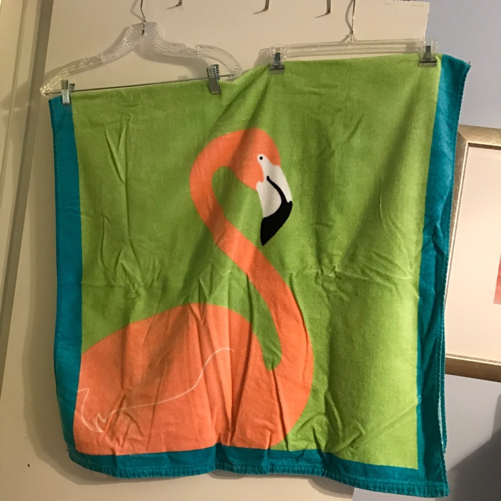 Flamingo beach towel.