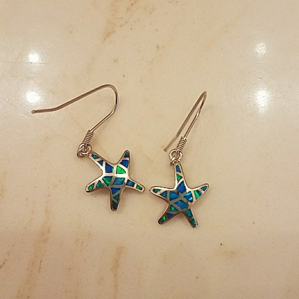 Beautiful turquoise star earrings. NWT