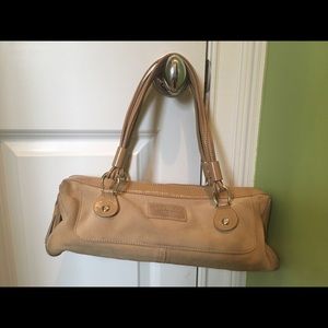 Kate Spade Tan Suede Barrel Shoulder Bag