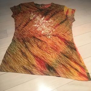 Rainbow Zebra New Orleans Tee Size XL