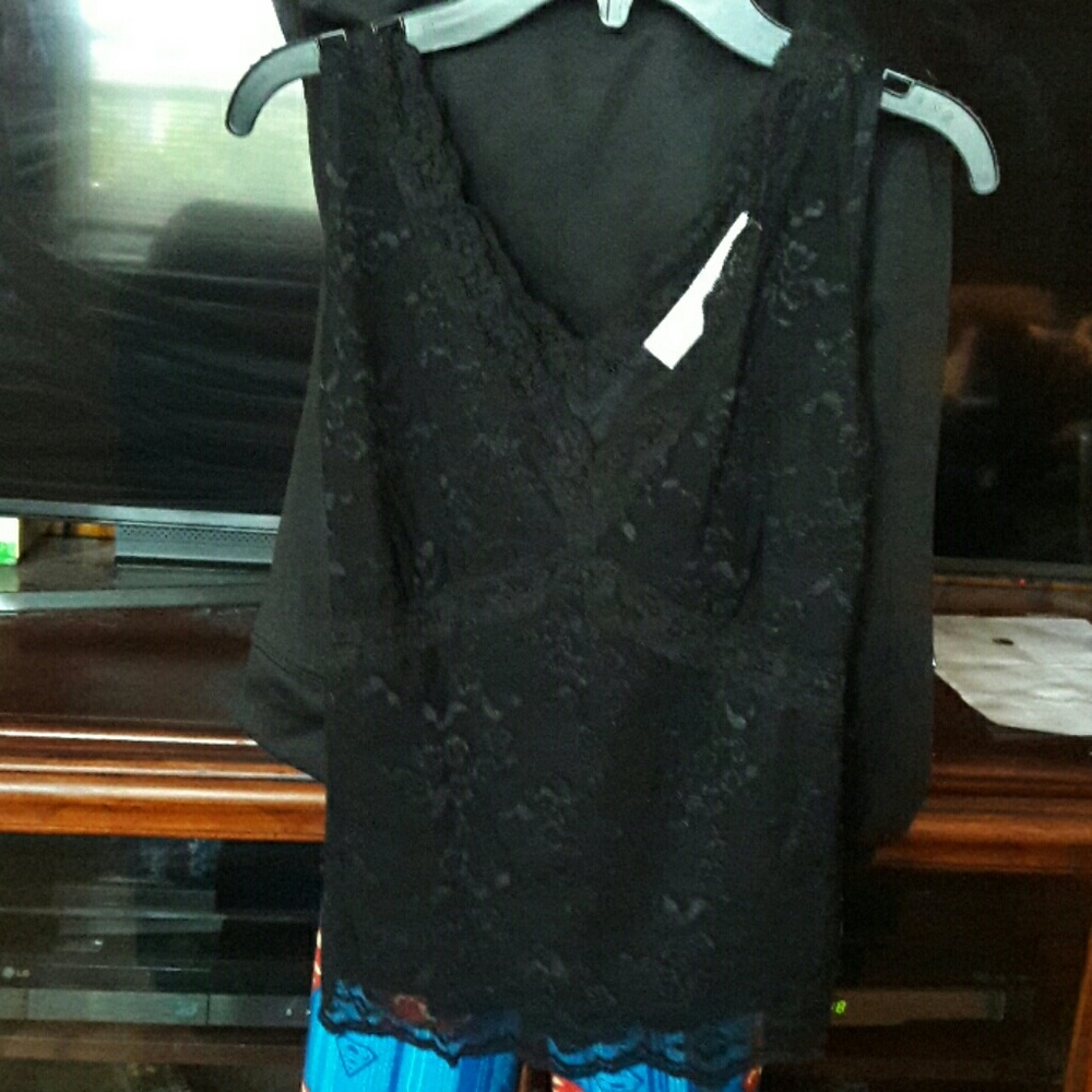 Lace top with v-neck in front and back