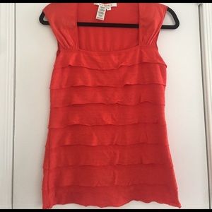 Max Studio red/orange cute sleeveless top!