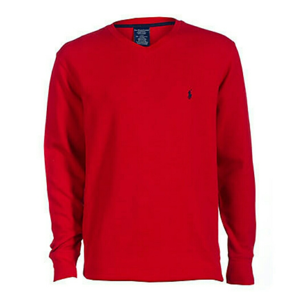V-neck men's Polo thermal long sleeve