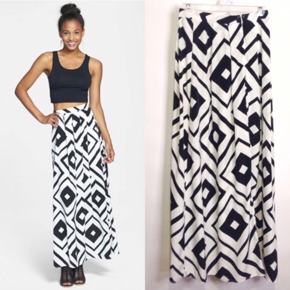 Nordstrom Black and White Maxi Skirt