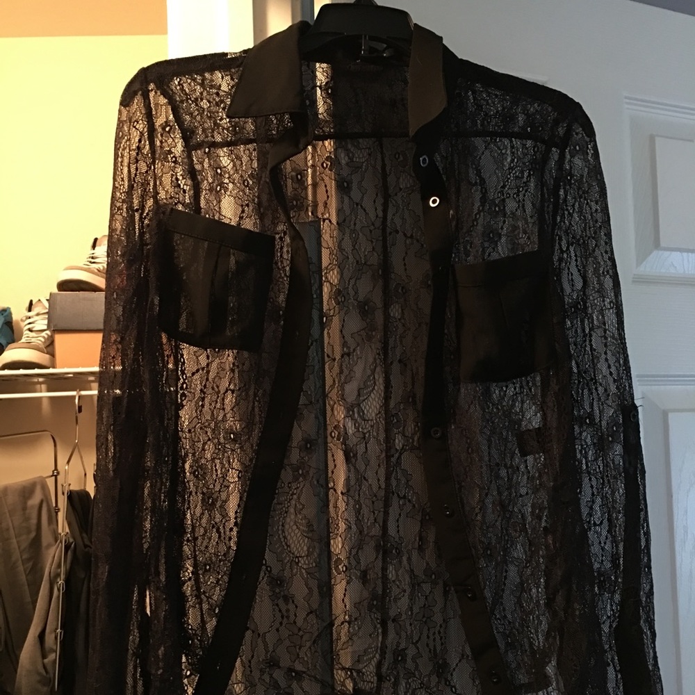 A sheer see through blouse