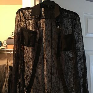 A sheer see through blouse