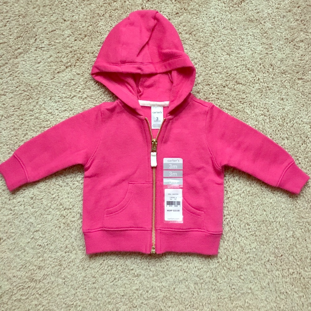 Kids Carter's BNWT 3month zip up hoodie