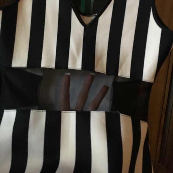 Wet seal black and cream stripe dress - Picture 2 of 2