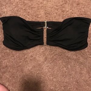 Strapless black bikini top