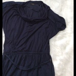 Navy blue Cowl neck short sleeve dress
