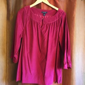 Lands End Magenta Corduroy Tunic