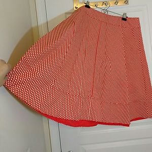 Amazing corally orange polka dot skirt