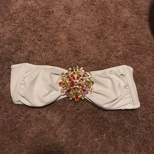 VS white strapless bathing suit top
