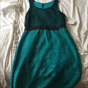 Asymmetrical Teal & Black Dress NWT - Size L