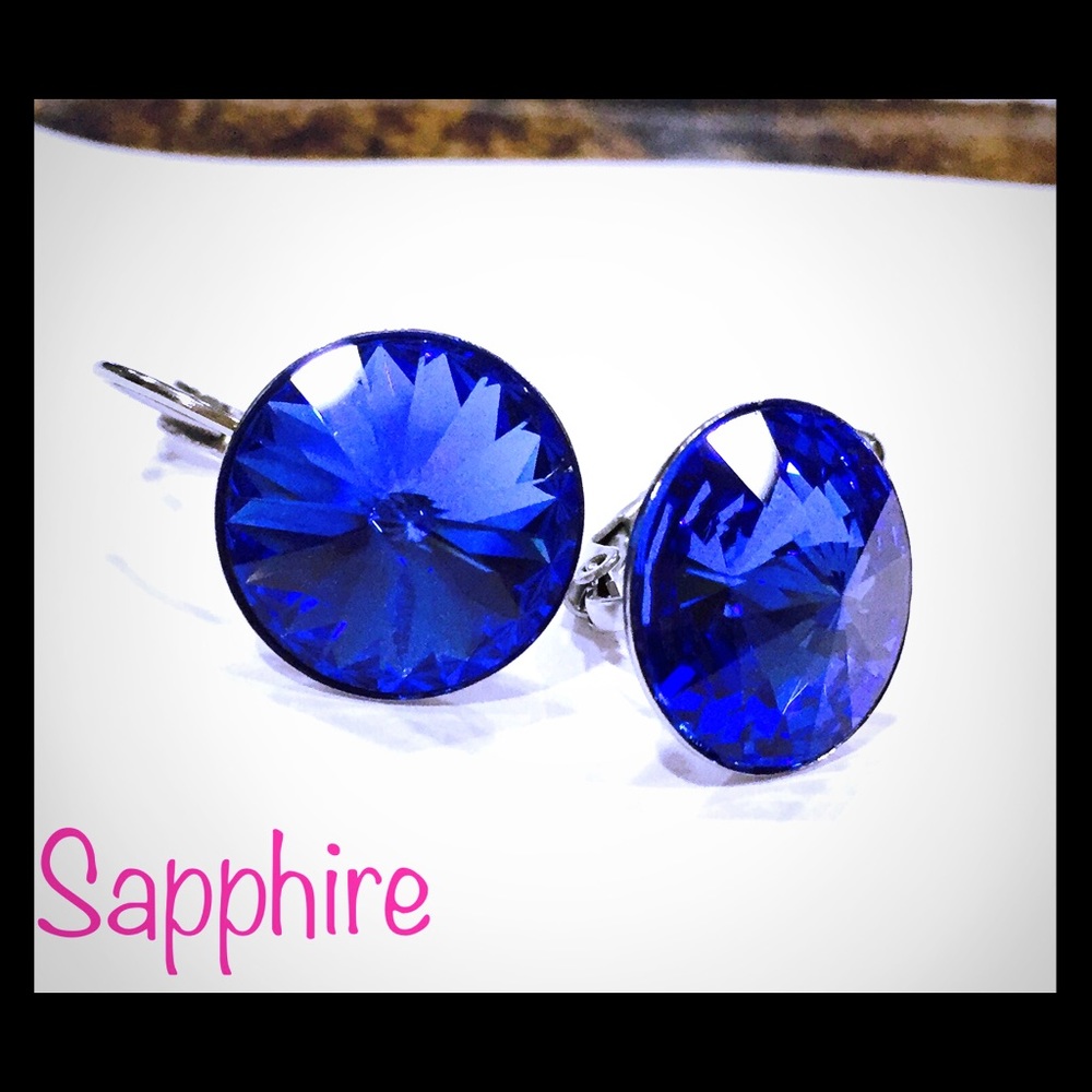 Swarovski crystal earrings - sapphire blue